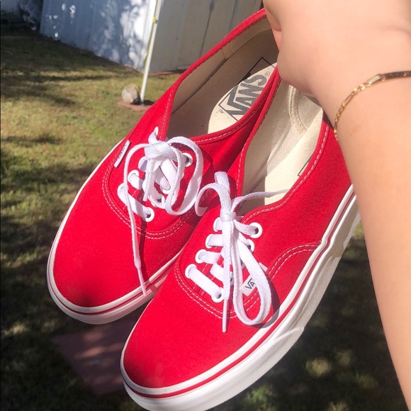 red and white classic vans